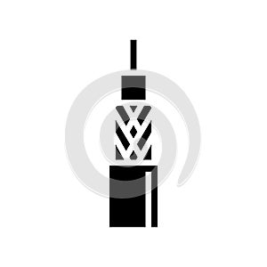 coaxial cable wire glyph icon vector illustration