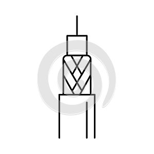 coaxial cable wire line icon vector illustration