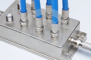 Coaxial cables with tv splitter