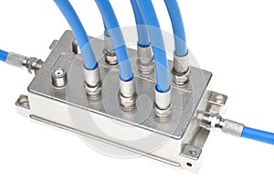 Coaxial cables with tv splitter
