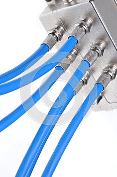 Coaxial cables with tv splitter