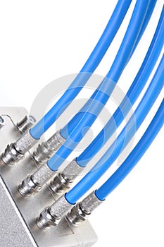 Coaxial cables with tv splitter