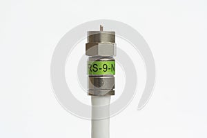 Coaxial TV cable with connector