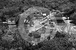 Coba, Mexico. Aerial view of ancient mayan city in Mexico