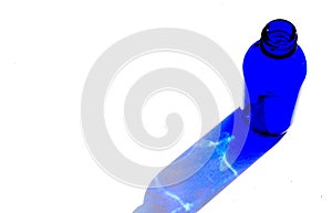 Cobalt blue bottle on a white background