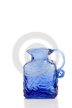 Cobalt blue glass pitcher