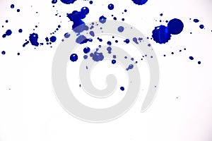 Cobalt blue watercolor background isolated on white. Watercolor blue background. sloppy strokes, and drops. copy space