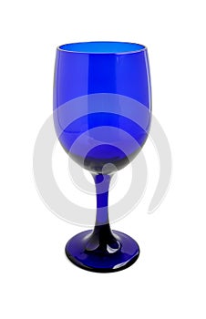 Cobalt blue wine glass