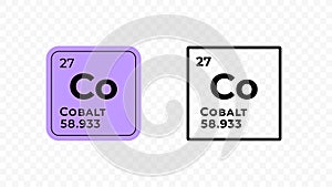 Cobalt, chemical element of the periodic table vector