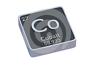 Cobalt Co chemical element of periodic table isolated on white background