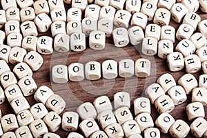 Cobalt headline, letter dices word