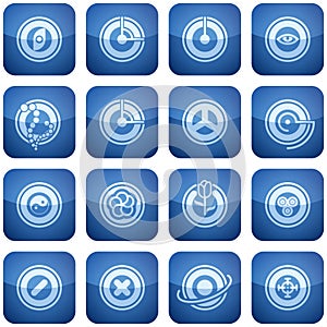 Cobalt Square 2D Icons Set: Abstract