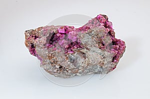 Cobaltian Calcite on Matrix Crystal Specimen