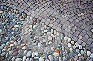 Cobble and granite pavement texture