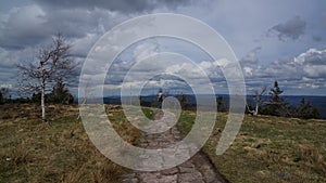 Cobble stone path at hornisgrinde in black forest