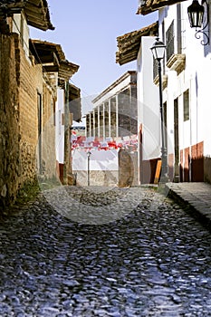 Cobble Stone Street in San Sebastian, Mexico