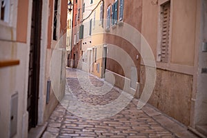 cobble stone streets in Rovinj Croatia