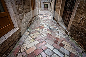 Cobble stoned street in Kotor Old Town