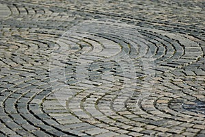 Cobble stones in a circular pattern