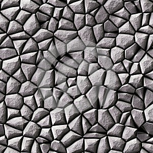 cobble stones irregular mosaic pattern seamless background - pavement grey silver natural colored pieces
