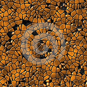 cobble stones irregular mosaic pattern seamless background - pavement rusty orange colored pieces on black concrete ground