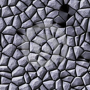 Cobble stones mosaic pattern texture seamless background - pavement gray silver natural colored pieces