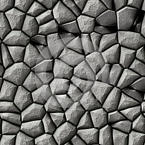 Cobble stones mosaic pattern texture seamless background - pavement gray natural colored pieces