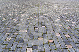 Cobbled pavement