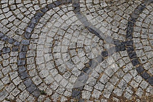 Cobbled road close-up; texture; background