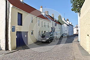 Cobbled street, St Anne`s, Alderney