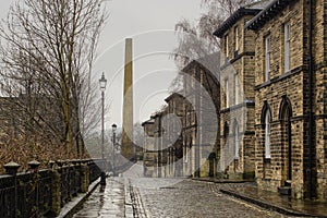 The cobbled streets of Saltaire
