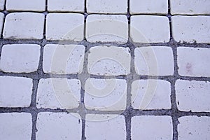 Cobbles background of stone floor texture