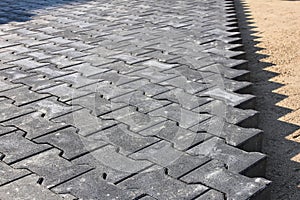 Cobbles at construction site