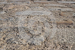 Cobbles in the floor in a old roman bridge