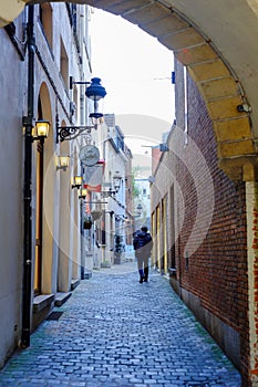Cobblestone Alleyway in Brussels
