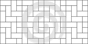 Cobblestone brick background. Pavement texture. Stone or ceramic tile wall pattern. Kitchen backsplash mosaic surface