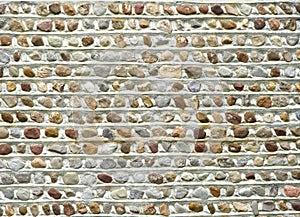 Cobblestone building wall detail on historic house