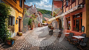 Cobblestone Charm in Historic Town. Resplendent.