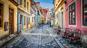 Cobblestone Charm in Historic Town. Resplendent.