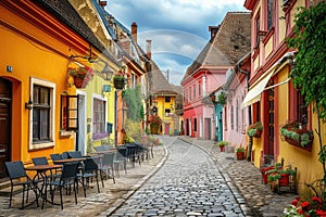 Cobblestone Charm in Historic Town. Resplendent.