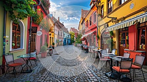 Cobblestone Charm in Historic Town. Resplendent.