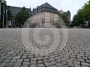 Cobblestone courtyard photo