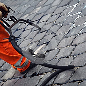 Cobblestone crack repair photo