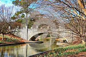 Cobblestone Foot Bridge Over A Waterway