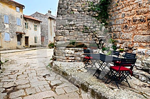 Cobblestone lane in Istria, Croatia