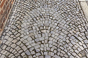 Cobblestone path with random pattern