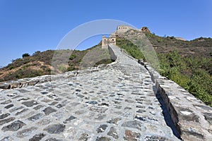Cobblestone path up to the great Wall, Beijing, China