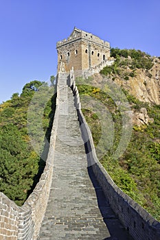 Cobblestone path up to the great Wall, Beijing, China