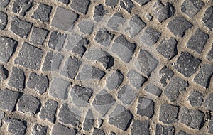 Cobblestone pavement in the city