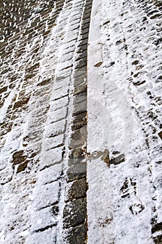 Cobblestone pavement in Wemding, Germany